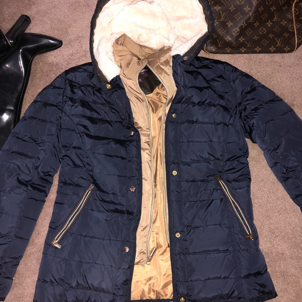 JOHNSTON MURPHY Navy blue puffer jacket